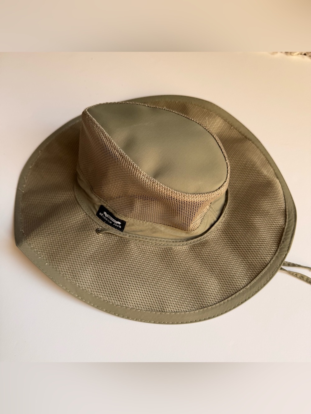 Panama Jack Mesh Seven Seas Safari Original Canvas Sun Hat Chin Strap - M